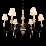 Люстра на металлическом основании с 6-ю белыми тканевыми абажурами Terrain варинант исполнения - 8 | Loft Concept в Твери