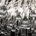 Люстра подвесная с прозрачными стеклянными подвесками в форме капель Диаметр 100 см Droplet Chandelier варинант исполнения - 20 | Loft Concept в Твери