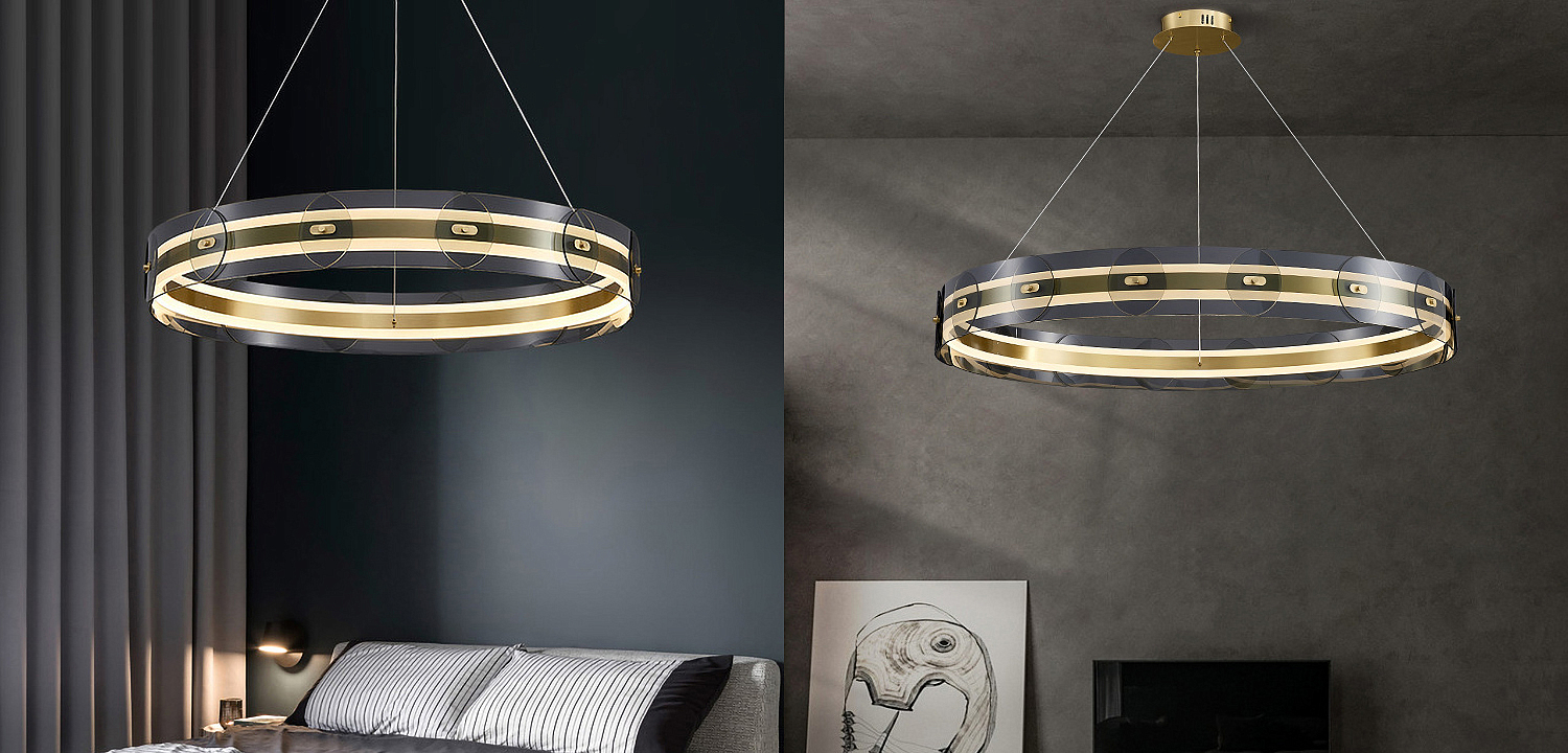 Люстра Gold ring horizontal chandelier Люстра Gold ring horizontal chandelier - Loft-Concept в Твери