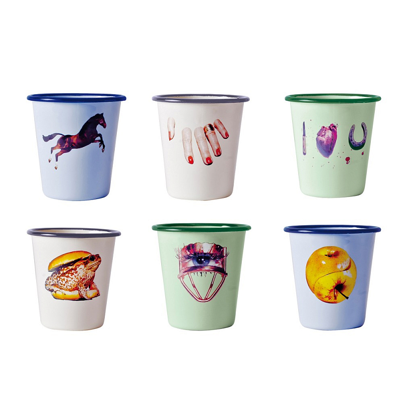 Набор стаканов Seletti Enamel set of 6 Мульти в Твери | Loft Concept 