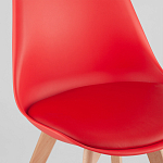Стул с основой из пластика и мягким сиденьем Arvika Red варинант исполнения - 7 | Loft Concept в Твери