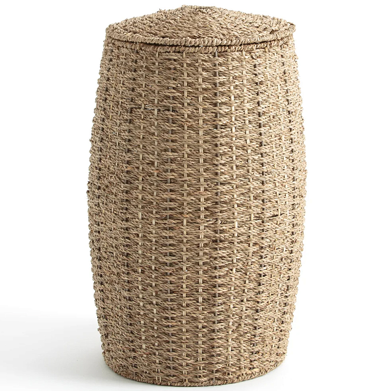 Корзина с крышкой из камыша Chane Wicker Basket Бежевый Корзина с крышкой из камыша Chane Wicker Basket Бежевый в Твери | Loft Concept