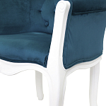 Кресло низкое в стиле прованс Louis French Armchair white and blue velour варинант исполнения - 4 | Loft Concept в Твери