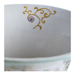 Ваза высокая из фарфора на бронзовом основании Turquoise Blooming Garden варинант исполнения - 4 | Loft Concept в Твери