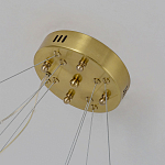 Люстра подвесная двухъярусная с золотистымыми кольцами и прозрачными стеклянными элементами Ring Horizontal варинант исполнения - 2 | Loft Concept в Твери