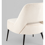 Кресло лаунж Бостон велюр рельефный молочный на черных ножках варинант исполнения - 3 | Loft Concept в Твери