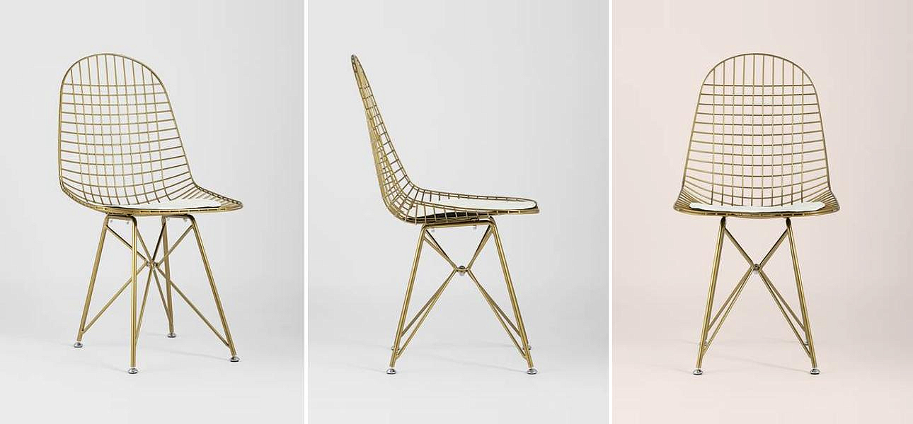 Стул Bertoia S Chair Золотой Металл Стул Bertoia S Chair Золотой Металл - Loft-Concept в Твери