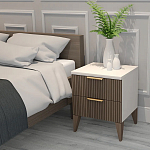 Тумба прикроватная коричневая с белой столешницей и двумя ящиками Harper Line варинант исполнения - 3 | Loft Concept в Твери