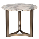Столик журнальный с круглой мраморной столешницей Unique Stone Design варинант исполнения - 1 | Loft Concept в Твери