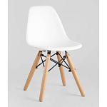 Пластиковый стул на ножках из массива бука Eames Small White варинант исполнения - 1 | Loft Concept в Твери