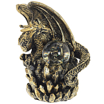 Декоративная статуэтка Дракон со стеклянным шаром Dragon and Glass Ball Gold Black варинант исполнения - 1 | Loft Concept в Твери