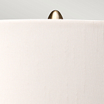 Настольная лампа с шарообразным прозрачным основанием из цветного переработанного стекла и белым цилиндрическим абажуром Elstead Lighting варинант исполнения - 3 | Loft Concept в Твери