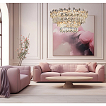 Люстра круглая с декоративными элементами в виде крупных хрустальных цветов Palace Gardens варинант исполнения - 6 | Loft Concept в Твери