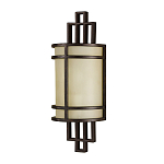 Бра бронзового цвета с полукруглым матовым стеклянным плафоном в геометрическом каркасе Feiss варинант исполнения - 1 | Loft Concept в Твери