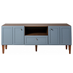 ТВ-тумба серая из массива бука с 2-мя дверками и ящиком Wenge Light варинант исполнения - 2 | Loft Concept в Твери