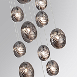 Люстра каскадная с 11-ю круглыми плафонами из рельефного стекла Disc Light варинант исполнения - 5 | Loft Concept в Твери