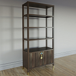 Стеллаж со стеклянными полками Elsa Dreams Walnut варинант исполнения - 2 | Loft Concept в Твери