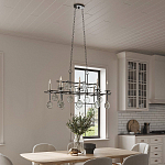 Люстра подвесная с 8-ю лампами и стеклянными круглыми подвесками Currey & Company варинант исполнения - 4 | Loft Concept в Твери