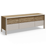 ТВ тумба 2 двери и 2 ящика с подсветкой на рельефном фасаде Warm Industrial варинант исполнения - 4 | Loft Concept в Твери