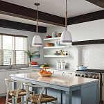 Подвесной светильник белый колоколообразный с декоративной обмоткой из веревки Hinkley варинант исполнения - 6 | Loft Concept в Твери