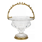 Чаша из прозрачного стекла на ножке с бронзовой ручкой в виде ветки Eden Garden варинант исполнения - 1 | Loft Concept в Твери