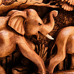 Панно из дерева слоны Panel With Animals варинант исполнения - 3 | Loft Concept в Твери