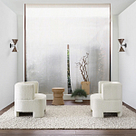 Приставной стол с отделкой из джута Juti D35 см варинант исполнения - 6 | Loft Concept в Твери