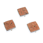 Таблетница карманная квадратная с 2-мя отделениями с зеркалом и накладкой из натурального камня Пегматит Silver Stone Pillboxes варинант исполнения - 4 | Loft Concept в Твери