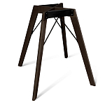 Стол обеденный с серой овальной столешницей из керамики на четырех деревянных ножках Gray Ceramics варинант исполнения - 5 | Loft Concept в Твери