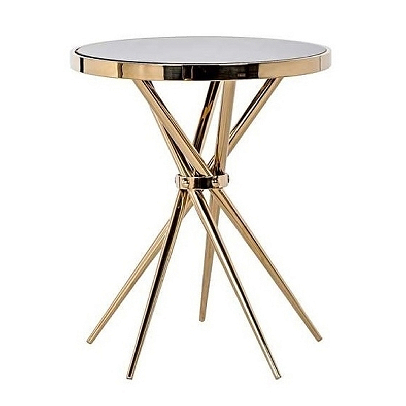 Обеденный стол с чёрной круглой столешницей на золотых ножках Rive Gauche Table Черный Золотой Обеденный стол с чёрной круглой столешницей на золотых ножках Rive Gauche Table Черный Золотой в Твери | Loft Concept