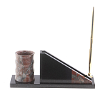 Настольный письменный набор из яшмы с часами Manager Organizer варинант исполнения - 3 | Loft Concept в Твери