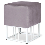 Пуф квадратный фиолетовый велюр на белом металлическом основании Celeste Purple варинант исполнения - 1 | Loft Concept в Твери