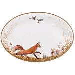 Блюдо овальное из фарфора с изображением животных Hunting Porcelain Collection варинант исполнения - 1 | Loft Concept в Твери