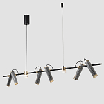 Люстра с 8-ю цилиндрическими плафонами на магнитном креплении и черным металлическим основанием Bronze Concert варинант исполнения - 3 | Loft Concept в Твери