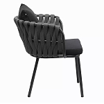 Стул мягкий с декором в виде плетеных лент на спинке и подлокотниках Semicircular Chair Decorated with Ribbons варинант исполнения - 9 | Loft Concept в Твери