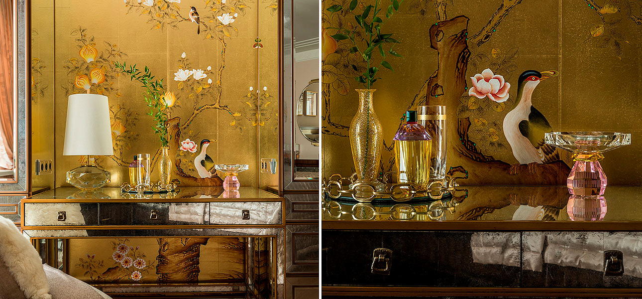 Обои шинуазри Japanese Garden Original colourway on Deep Rich Gold gilded paper Обои шинуазри Japanese Garden Original colourway on Deep Rich Gold gilded paper - Loft-Concept в Твери