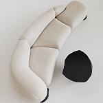 Диван Cannes трехместный с обивкой букле молочного цвета варинант исполнения - 1 | Loft Concept в Твери