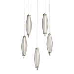 Люстра круглая каскадня с 5-ю плафонами из металлической сетки Mesh Lampshade Lighting варинант исполнения - 1 | Loft Concept в Твери