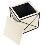 Пуф бежевый с черной металлической рамой Beige Pouf варинант исполнения - 1 | Loft Concept в Твери