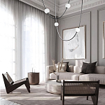 Подвесной светильник в форме дуги с белыми шарообразными плафонами Flos Wireline Lighting варинант исполнения - 4 | Loft Concept в Твери