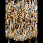 Люстра круглая с хрустальными подвесками на золотистом каркасе Roul Crystal Light варинант исполнения - 5 | Loft Concept в Твери