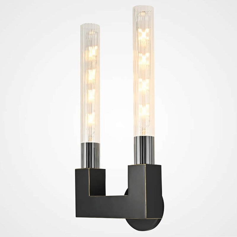 Бра CANNELLE wall lamp DOUBLE Sconces Black Черный Прозрачное Стекло в Твери | Loft Concept 