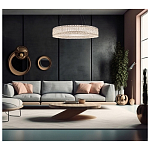 Люстра подвесная круглая из прозрачного хрусталя с корпусом из металла цвета хром Selfsufficient варинант исполнения - 7 | Loft Concept в Твери