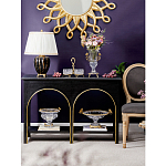 Чаша из прозрачного стекла с бронзовым ободком и фигурками бабочек Eden Garden варинант исполнения - 3 | Loft Concept в Твери