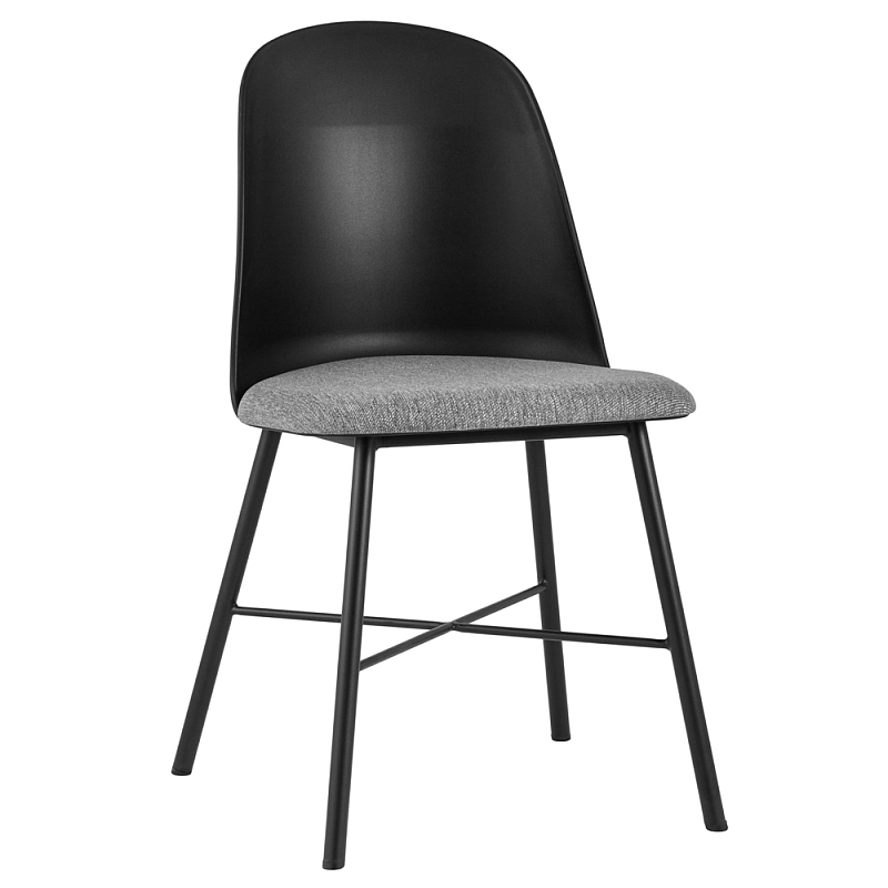 Стул из прочного пластика на металлическом основании Anora Black Черный Серый Стул из прочного пластика на металлическом основании Anora Black Черный Серый в Твери | Loft Concept