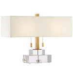 Настольная лампа прямоугольная на прозрачном основании Charm and Luxury варинант исполнения - 2 | Loft Concept в Твери