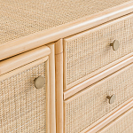 Длинный комод из ротанга с дверцами и ящиками Simone Rattan Chest of Drawers варинант исполнения - 5 | Loft Concept в Твери