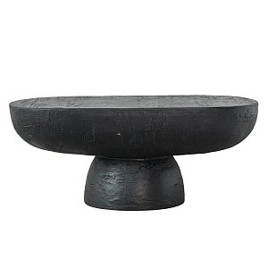 Столик кофейный черного цвета с овальной столешницей и круглым основанием Black Dalmen Table