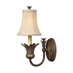 Бра с бежевым тканевым абажуром и декоративной чашей Hinkley варинант исполнения - 1 | Loft Concept в Твери