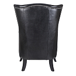 Кресло из натуральной кожи на 4-х деревянных ножках из массива бука Daniel Leather Armchair black варинант исполнения - 3 | Loft Concept в Твери